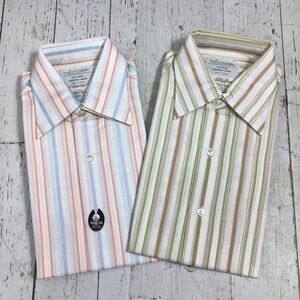 Vintage NOS Arrow Button Front Shirts Striped 70s Disco Men’s Size 15.5 // 33‌‍‍